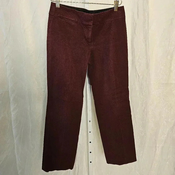 Ann Taylor Loft Petite Julie Straight Pants - Size 4P, Burgundy - Picture 1 of 7